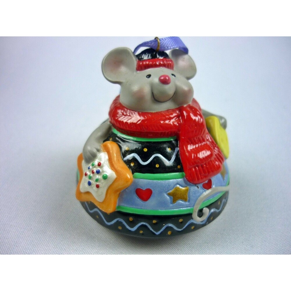 Hallmark Ornament The Christmas Belle 2000 Mouse and Cookie Porcelain Bell